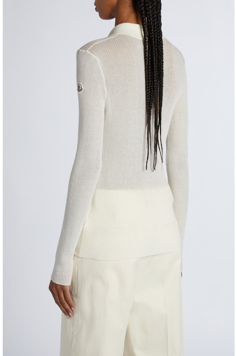 Long Sleeve Rib Polo Sweater, Alternate, color, WHITE