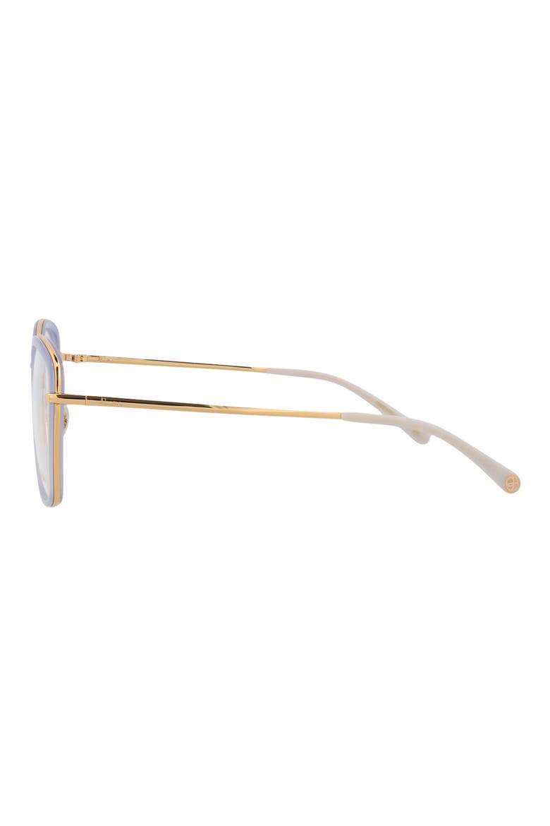 53mm Square Optical Glasses, Alternate, color, BLUE/ GOLD
