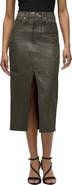 Hudson Jeans Reconstructed Stretch Cotton Denim Midi Skirt