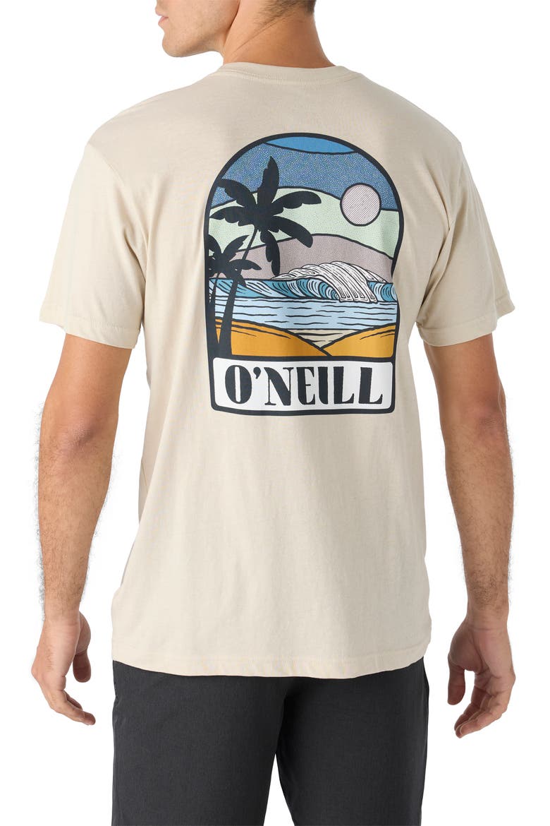 Sun Waves Cotton Graphic T-Shirt, Alternate, color, LIGHT KHAKI