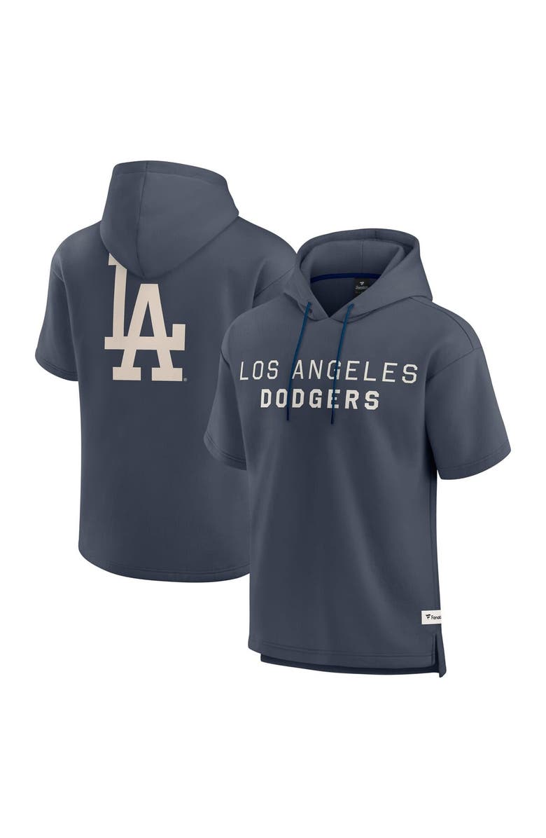 FANATICS Men's Fanatics Blue Los Angeles Dodgers Elements Future Ground Lettering Short Sleeve Pullover Hoodie, Alternate, color, 