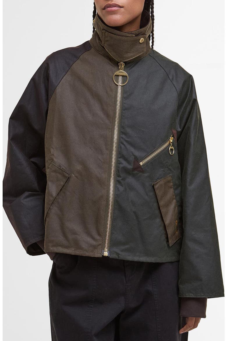 Arlene Water Repellent Waxed Jacket, Main, color, BEECH/ANCIENT TARTAN