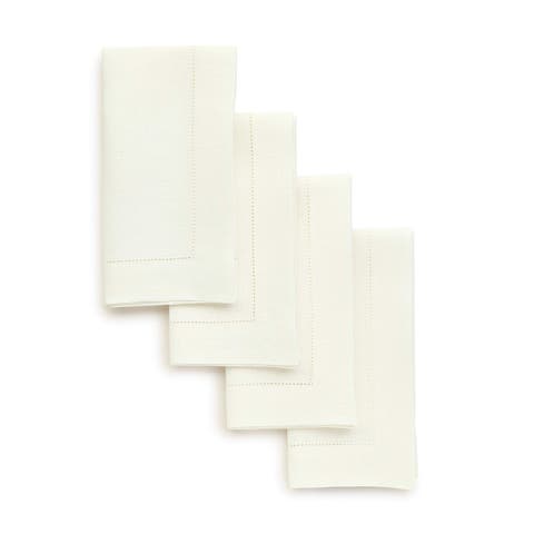 Linen Dinner Napkins - Classic Hemstitch, 20" x 20" Inch