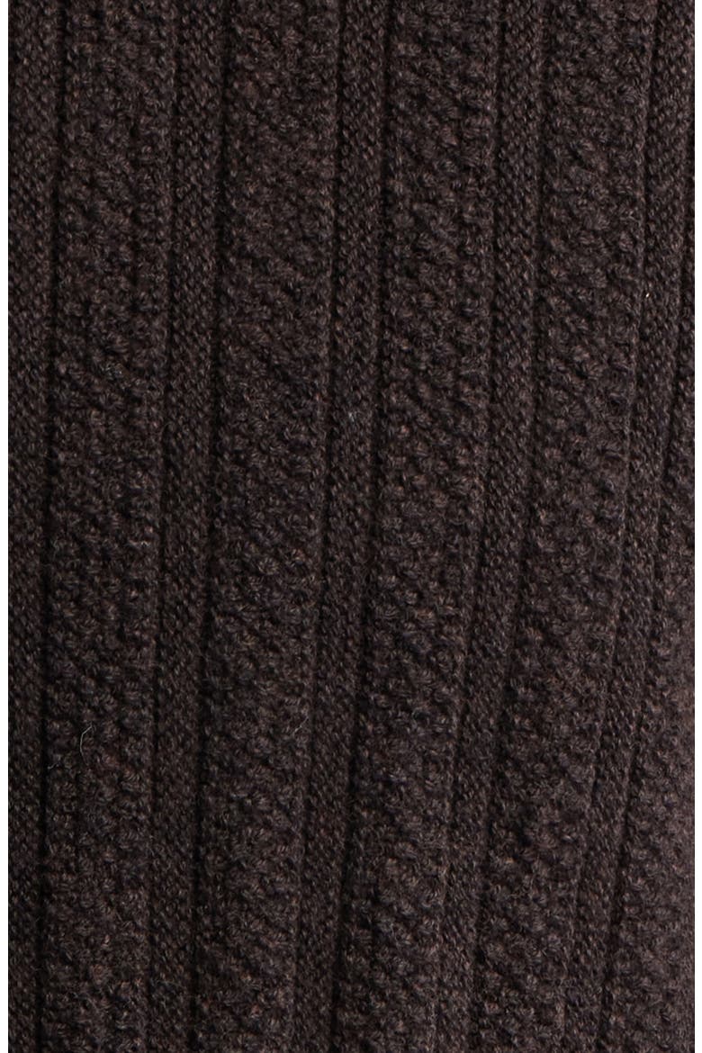 Bury Half Zip Cotton & Cashmere Polo Sweater, Alternate, color, DARK BROWN