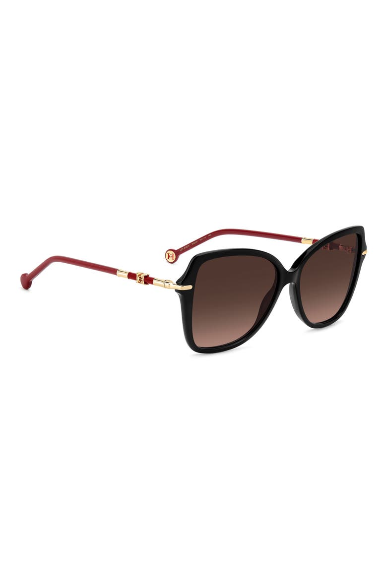 Her 56mm Gradient Butterfly Sunglasses, Alternate, color, BLACK PINK/ BROWN SF