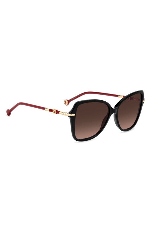 Carolina Herrera Her 56mm Gradient Butterfly Sunglasses In Black