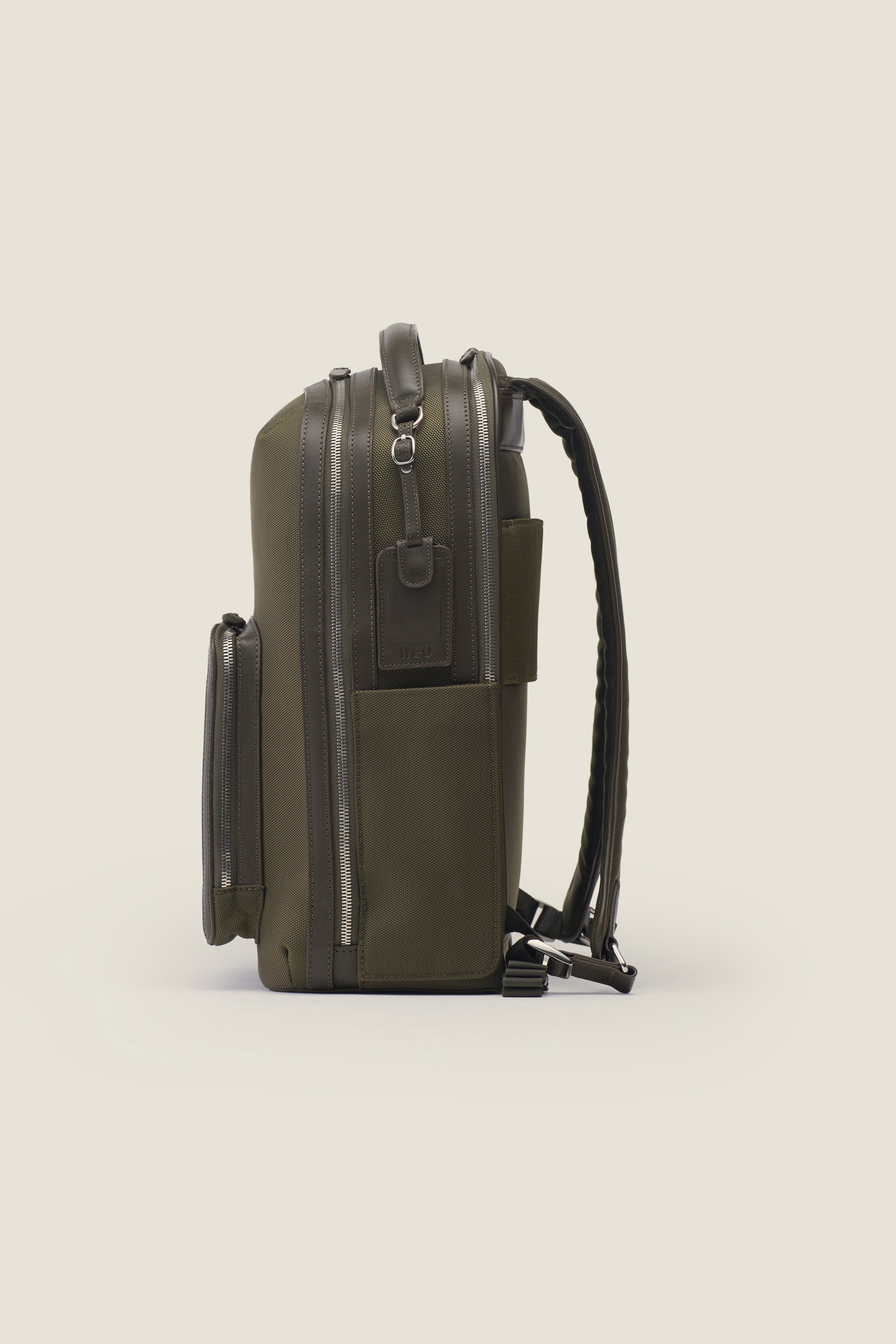 Pilot Organized Expandable Nylon Travel Backpack, Alternate, color, Olive Nylon