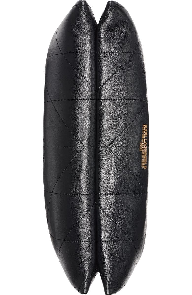 KARL LAGERFELD PARIS Amandine Leather Shoulder, Alternate, color, Black/Gold