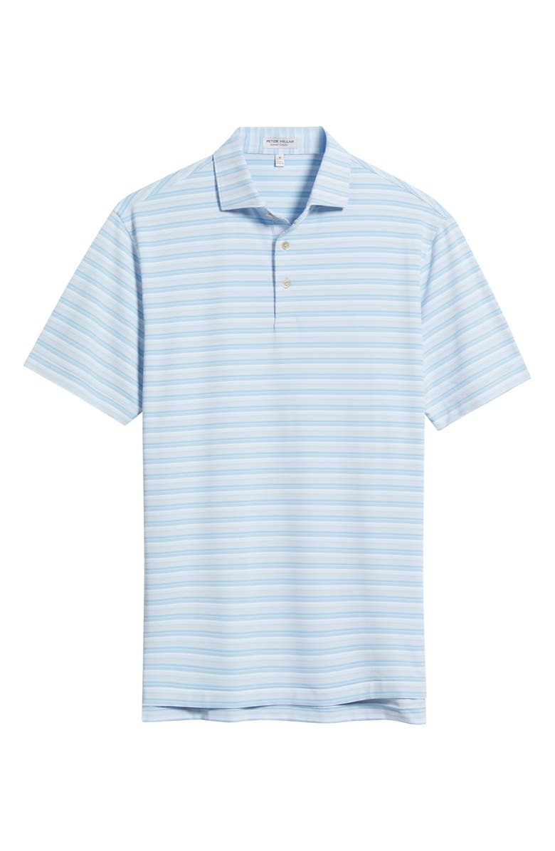 Peter Millar Atrium Stripe Performance Jersey Polo, Alternate, color, Sky