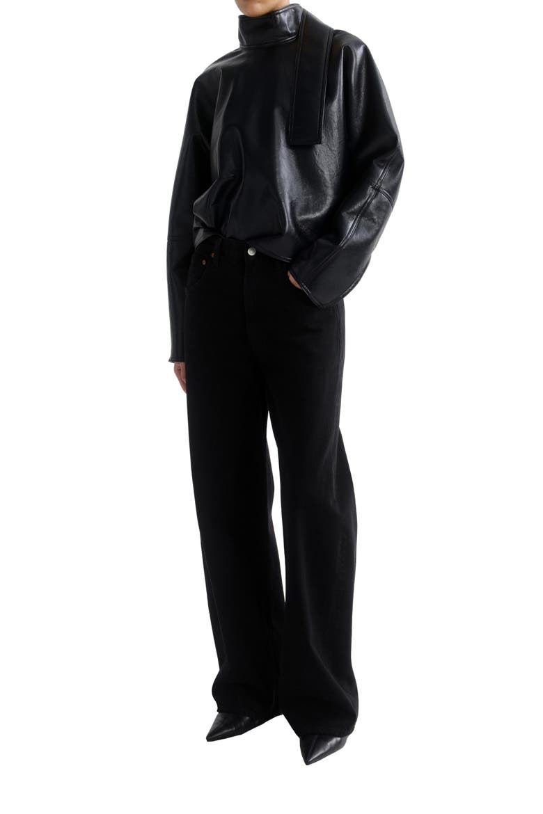 Low Curve Low Waist Wide Leg Jeans, Alternate, color, PROOF DK SATURATED BLK