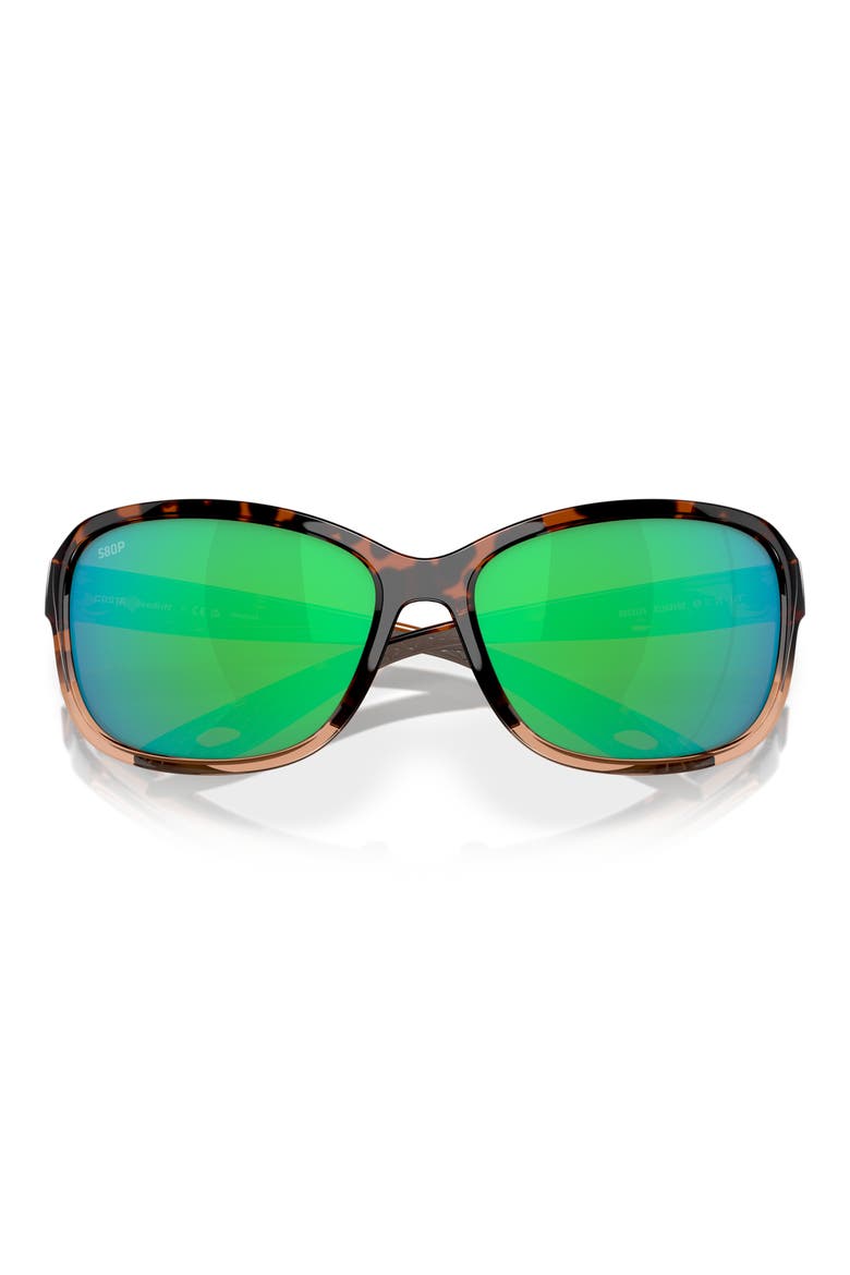 Seadrift 60mm Polarized Square Sunglasses, Alternate, color, GREEN TORT