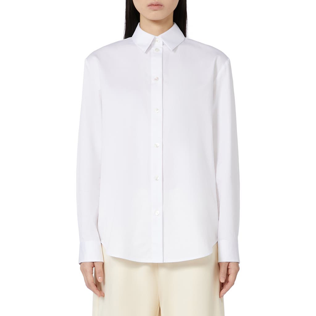 Weekend Max Mara Effige Cotton Button-up Shirt In White