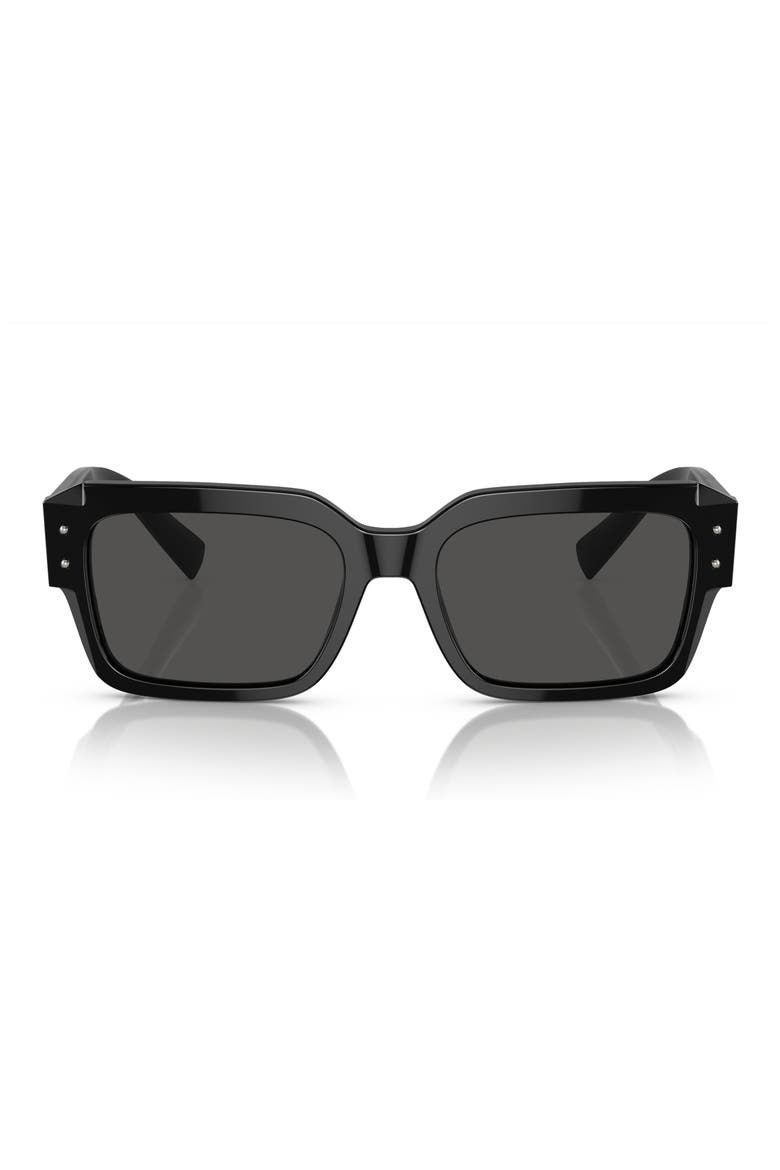 56mm Square Sunglasses, Alternate, color, BLACK