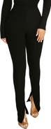 Naked Wardrobe Ribbed Slit Leg Pants