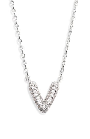 Leith Cubic Zirconia Initial Pendant Necklace