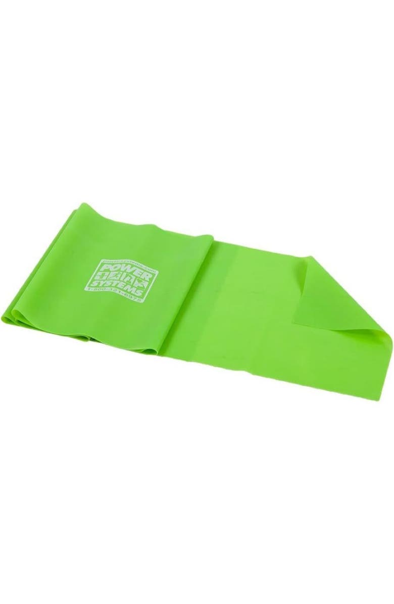 Power Systems Flat Resistance Band, Durable Latex Strength, Main, color, Lime Green