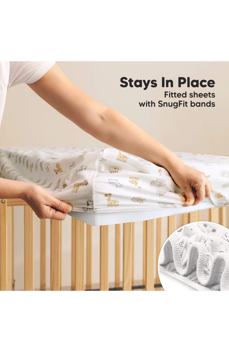 KeaBabies 2-Pack Soothe [Protect+] Waterproof Crib Sheets, Alternate, color, Keasafari