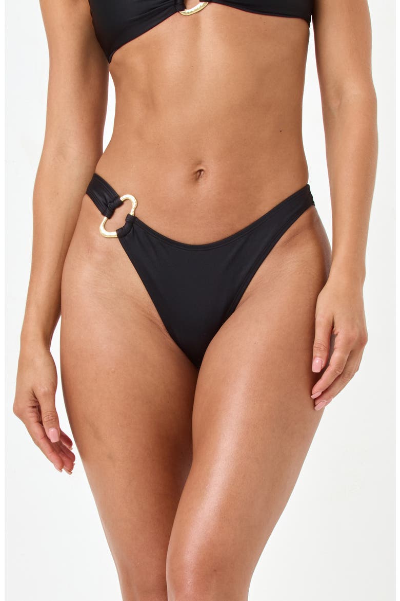 Teagan O-Ring Full Bikini Bottoms, Main, color, BLACK