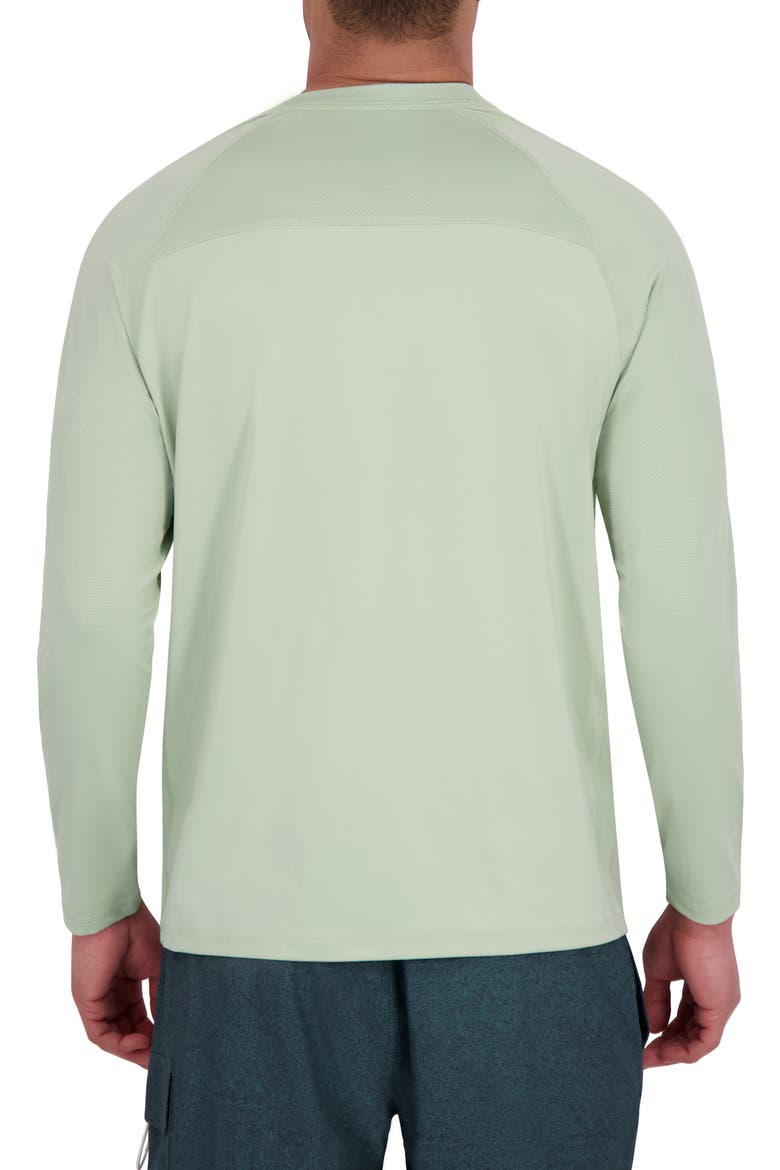 Textured Long Sleeve Rashguard, Alternate, color, LAUREL GREEN