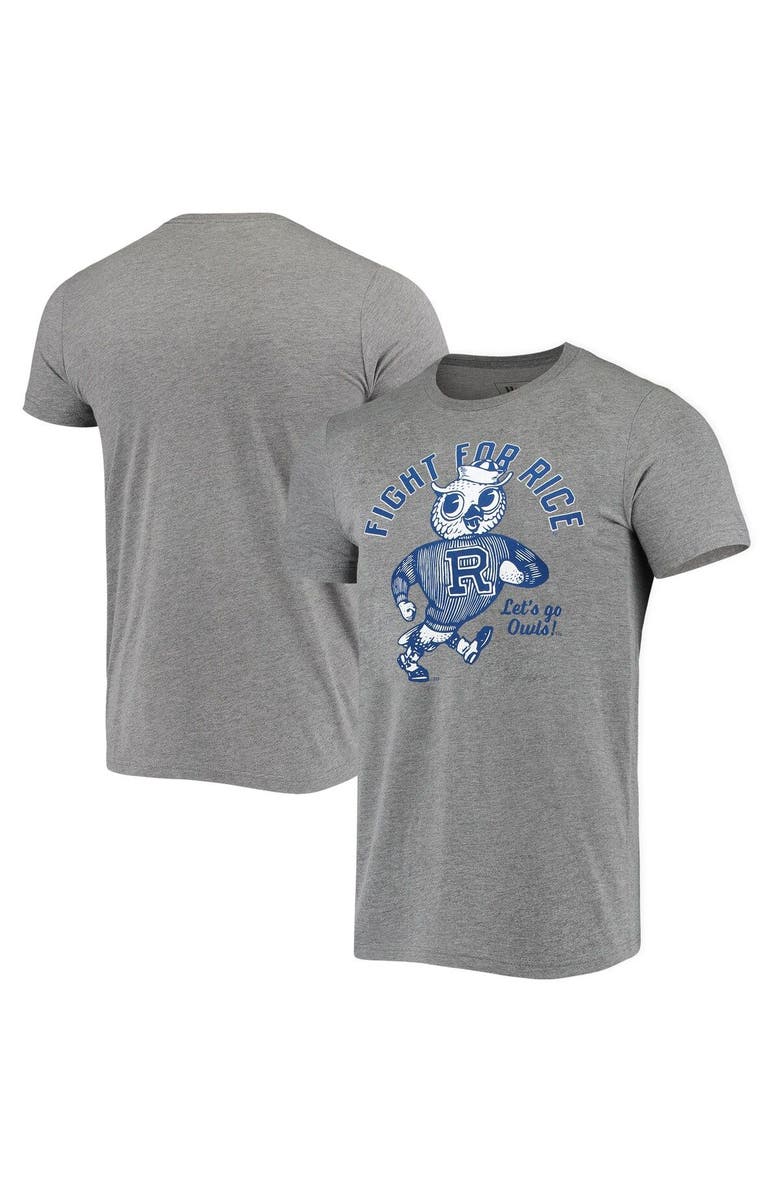 HOMEFIELD Men's Homefield Heather Gray Rice Owls Vintage Fight For Rice T-Shirt, Main, color, 