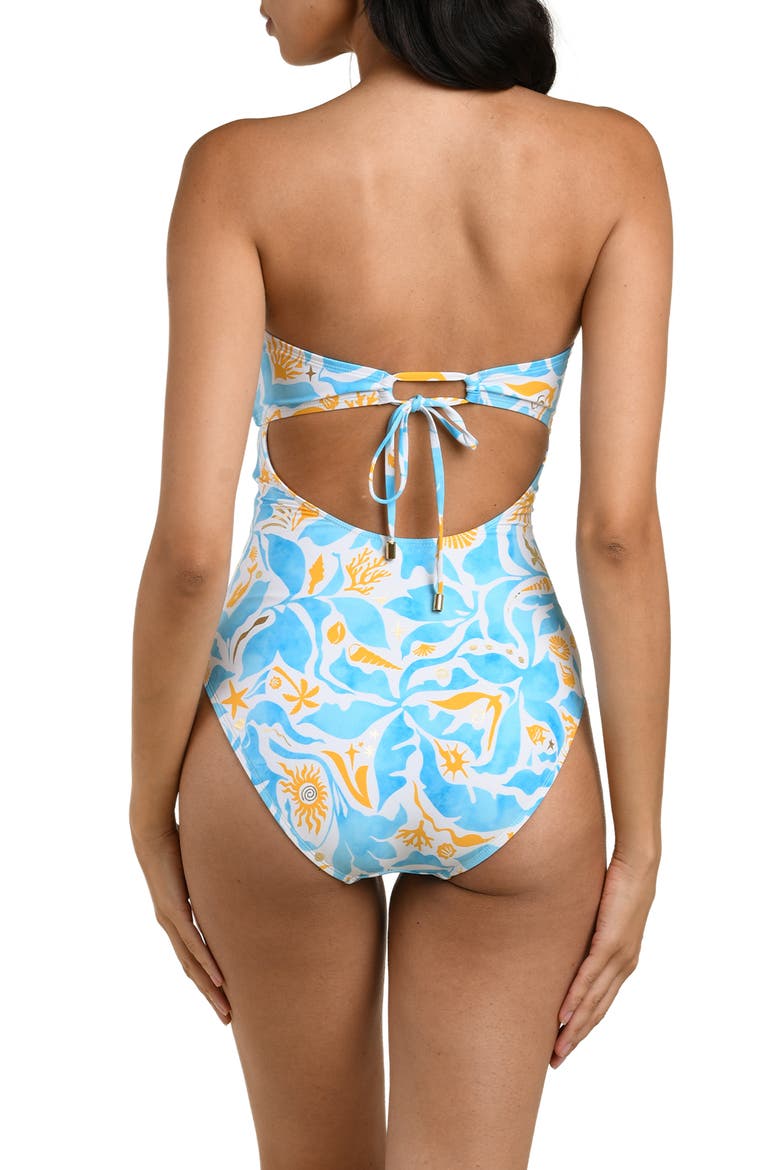 Trinket Keyhole One-Piece Swimsuit, Alternate, color, SKY
