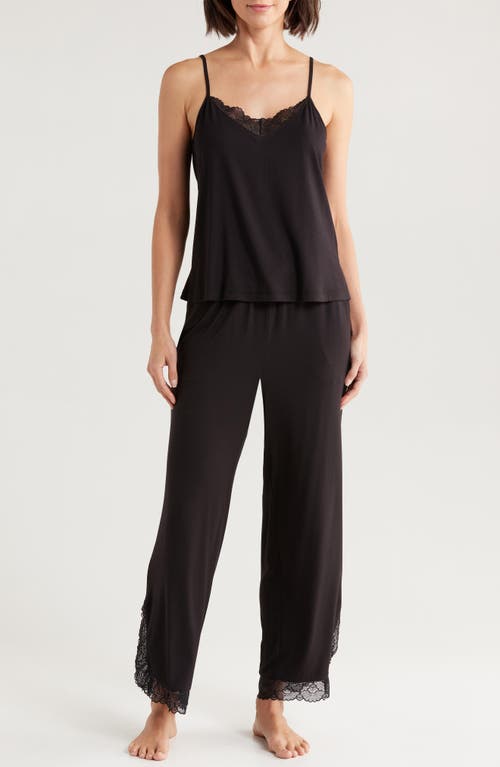 Nordstrom Moonlight Eco Lace Trim Pajamas In Black