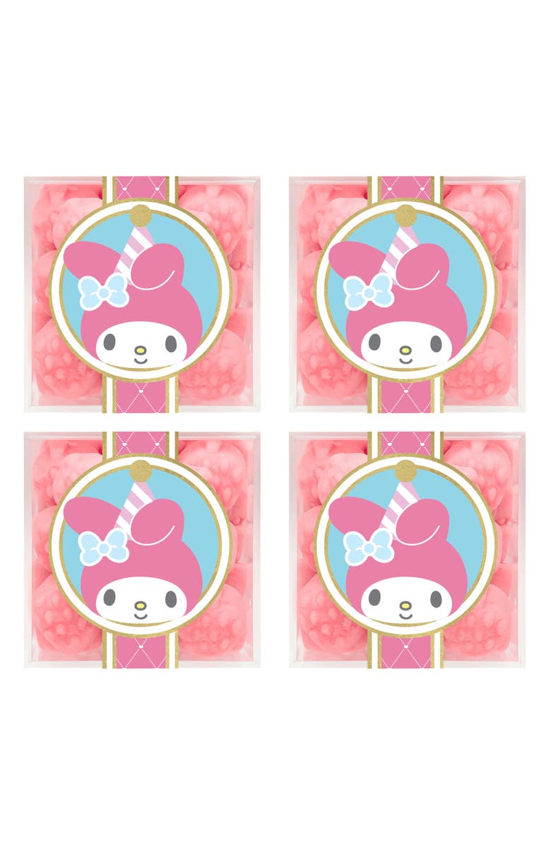 sugarfina Hello Kitty<sup>®</sup> My Melody Sweet Strawberries Gummies Set of 4 Candy Cubes, Main, color, 