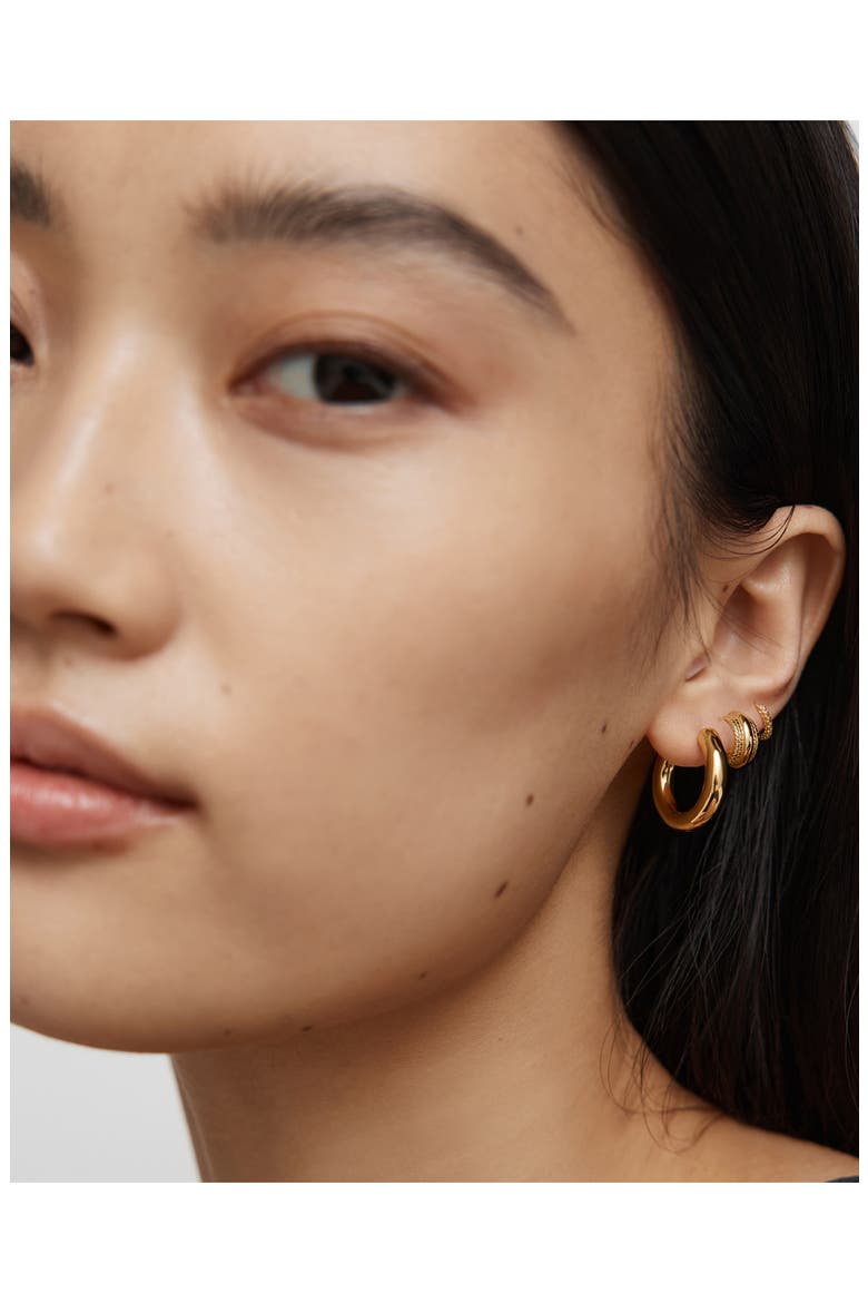 Heirloom Bold Huggie Earrings, Alternate, color, 18K GOLD VERMEIL