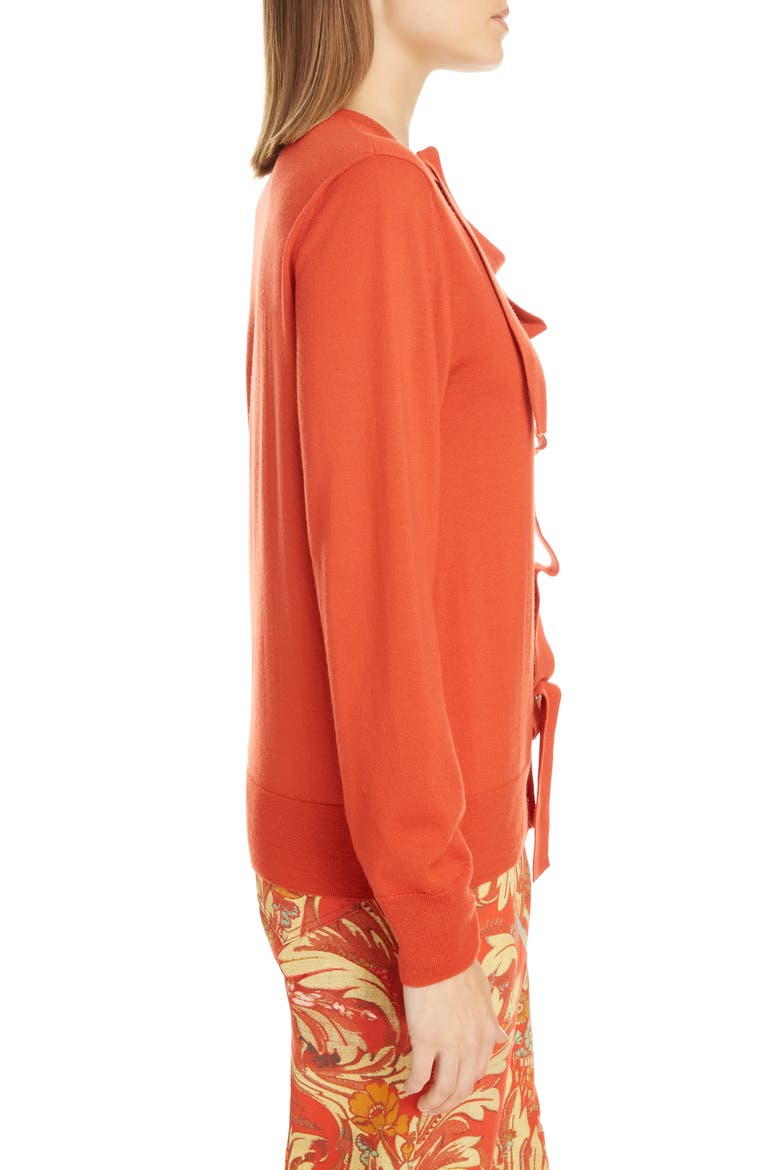 Janae Merino Wool Cardigan, Alternate, color, VERMILLION