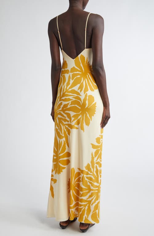 Johanna Ortiz Tropical Harmony Silk Maxi Dress In Clavel Ecru/yellow