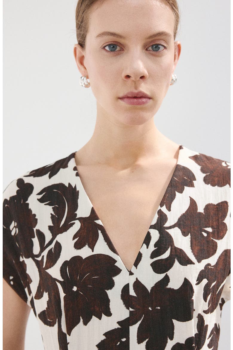 Floral Print Wide Leg Jumpsuit, Alternate, color, ECRU
