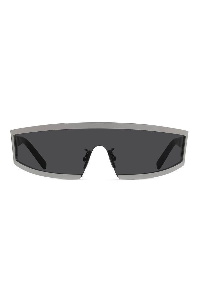 Square Mask Sunglasses, Main, color, SHINY PALLADIUM / SMOKE