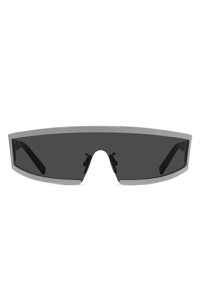 Givenchy Square Mask Sunglasses, Main, color, Shiny Palladium / Smoke