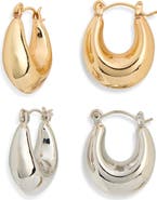 Tasha 2-Piece Huggie Hoop Earrings Set