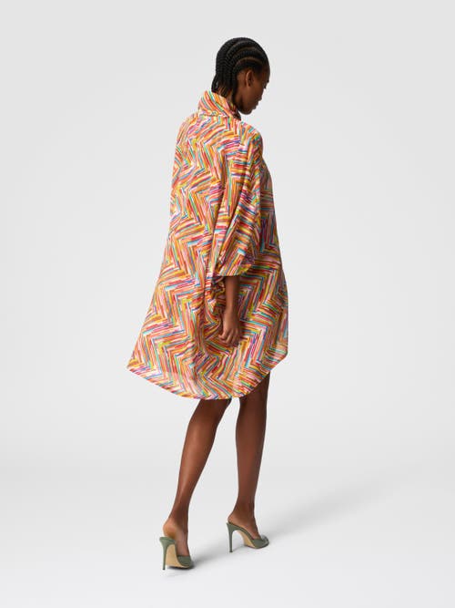 Missoni Asymmetrical Blouse In Printed Cotton And Silk Blend In Multicoloured