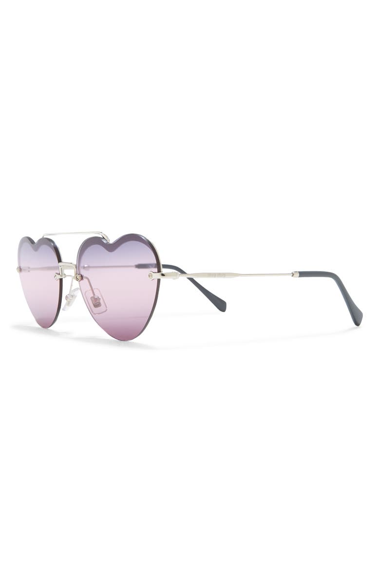 Miu Miu 58mm Heart Sunglasses, Alternate, color, Tri-Gradient Pink/ Blue/ Grey