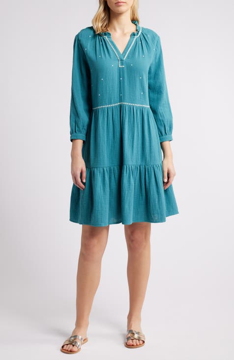 Jovialle Embroidered Long Sleeve Dress