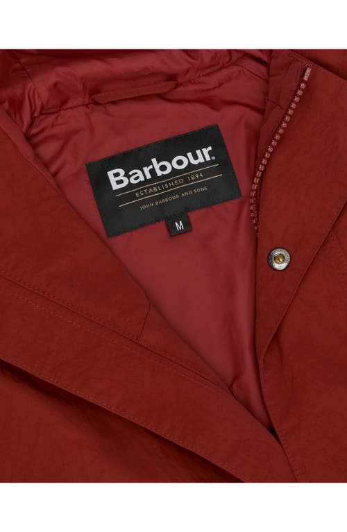 Barbour Hooded Waterproof Jacket In Red