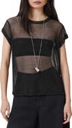 AllSaints Thea Sparkle Sheer Mesh Top