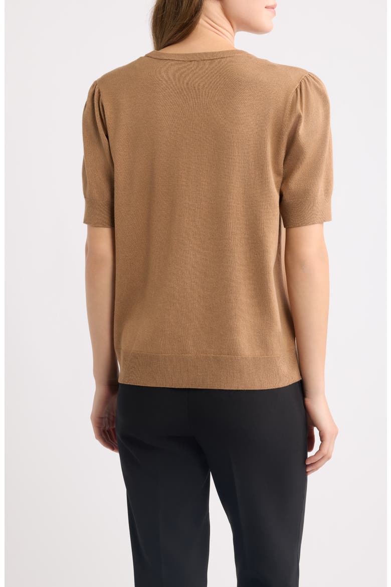 Puff Sleeve Crewneck Sweater, Alternate, color, VICUNA