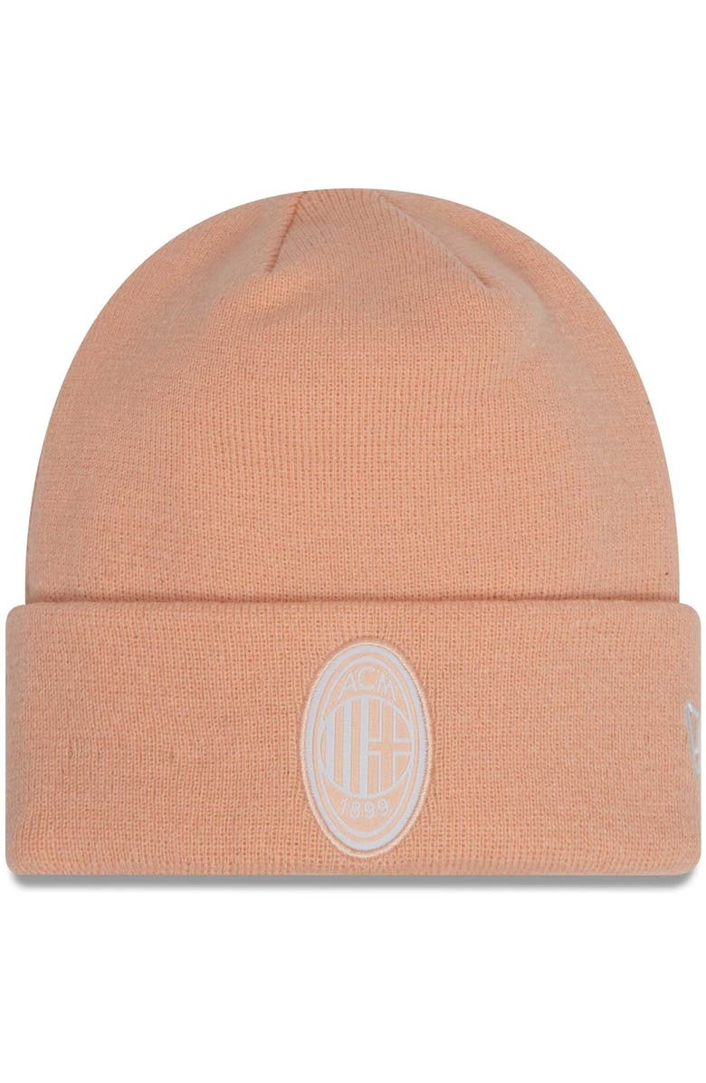 New Era Men's New Era Pink AC Milan Seasonal Color Cuffed Knit Hat, Main, color, Pink