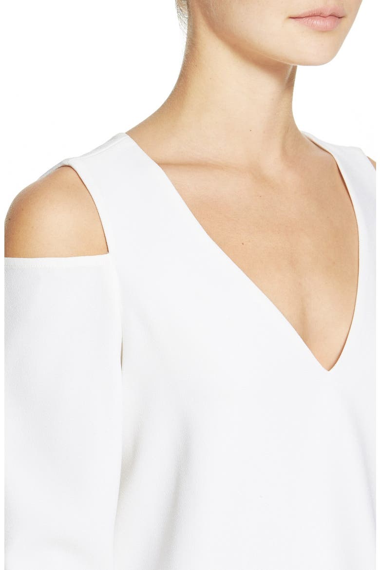 'Kayla' Cold Shoulder Blouse, Alternate, color, WHITE