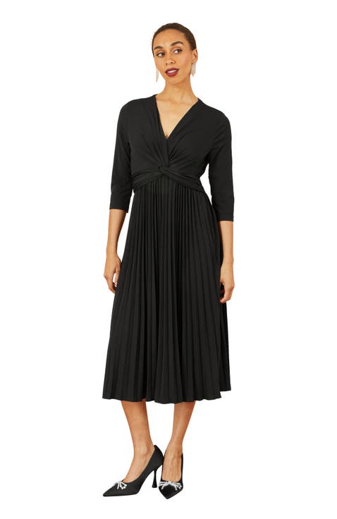 Jersey Knot Waist Midi Dress