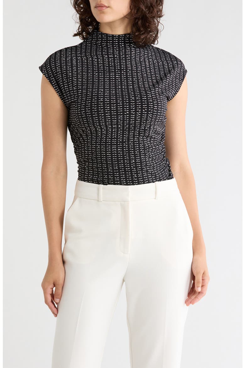 Funnel Neck Jersey Top, Main, color, BLK/ IVY