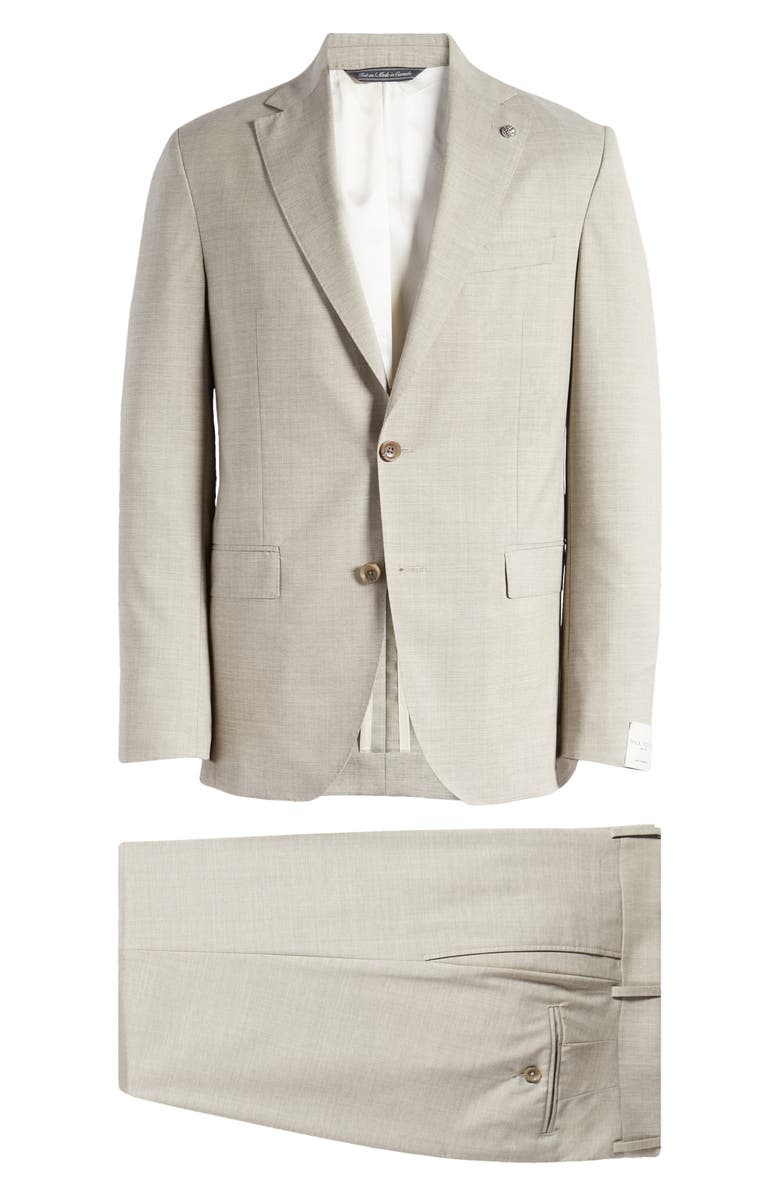 Jack Victor Midland Mélange Wool Suit, Alternate, color, Taupe