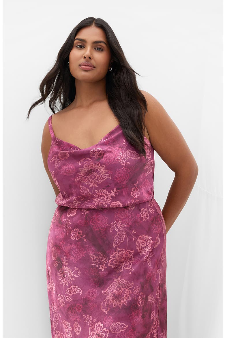 Cowl Neck Satin Cami, Alternate, color, LACE DUSK