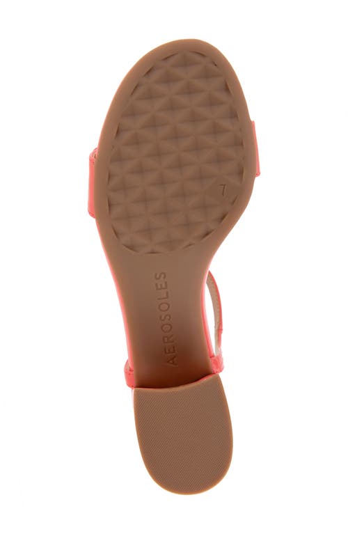 Shop Aerosoles Cairo Block Heel Sandal In Coral Patent Faux Leather