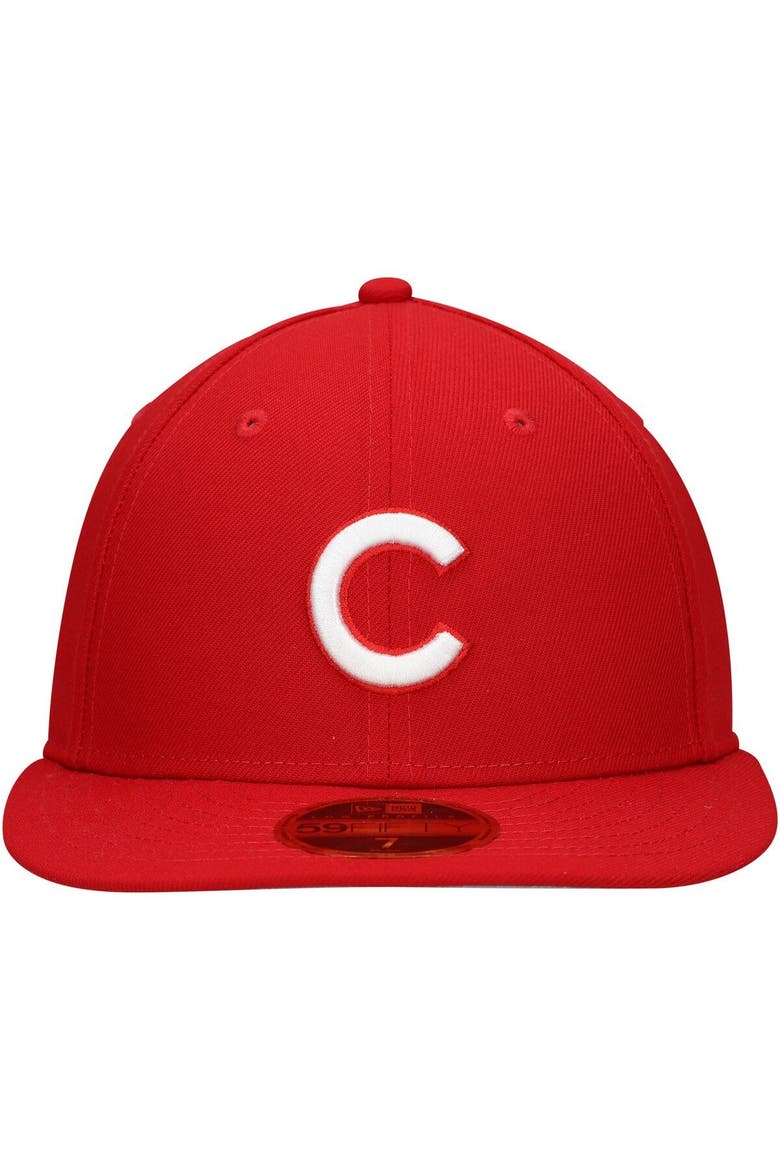 Men's New Era Scarlet Chicago Cubs Low Profile 59FIFTY Fitted Hat, Alternate, color, Scarlet