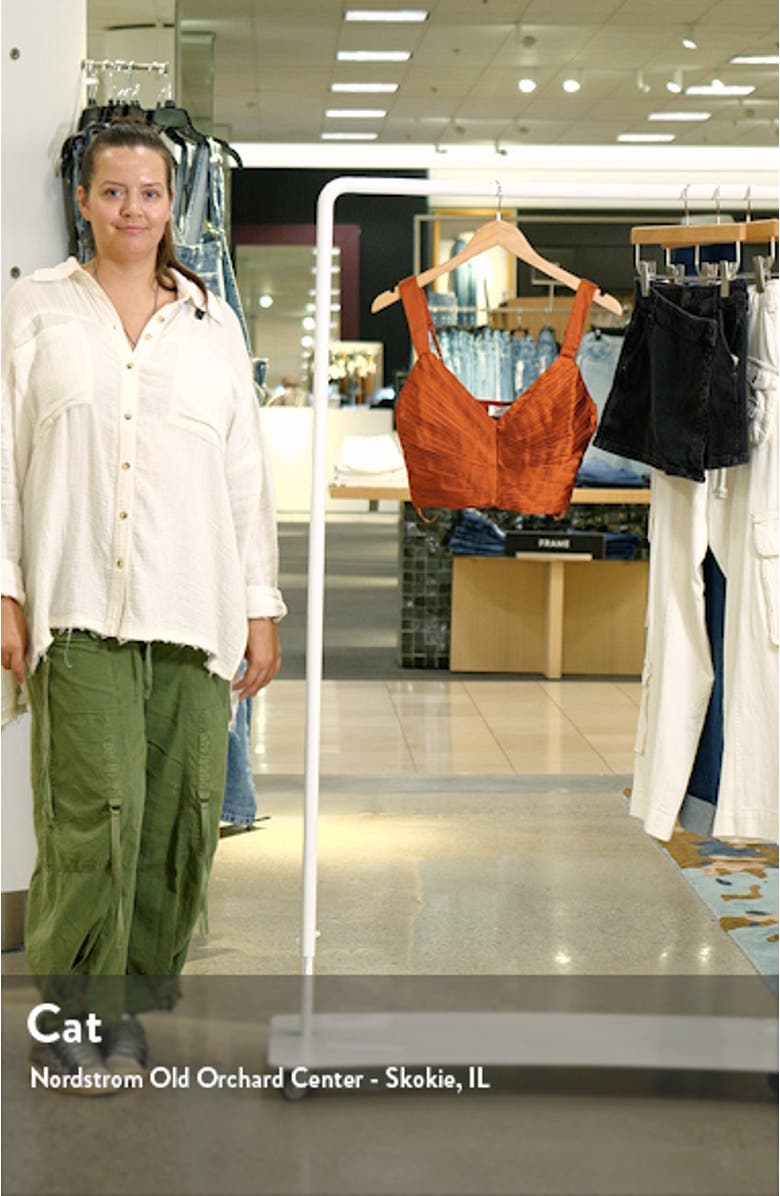 Pleated Satin Crop Top, sales video thumbnail