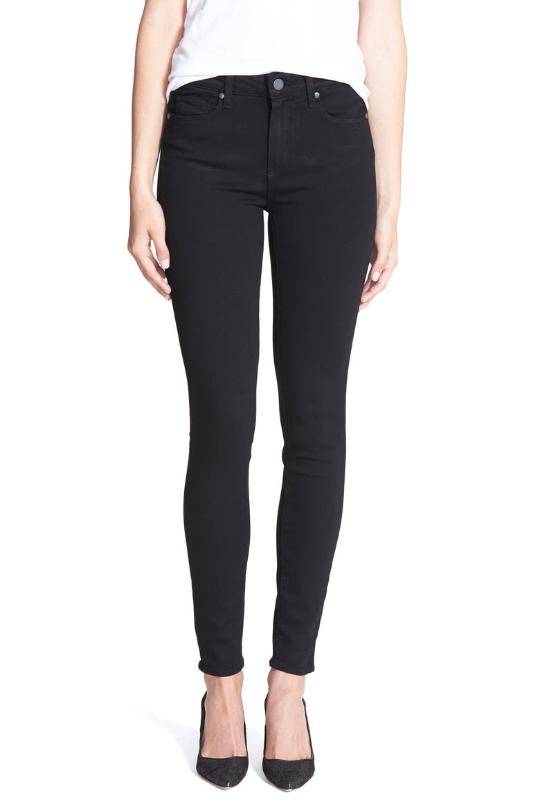 Transcend - Hoxton High Waist Ultra Skinny Stretch Jeans, Main, color, BLACK SHADOW